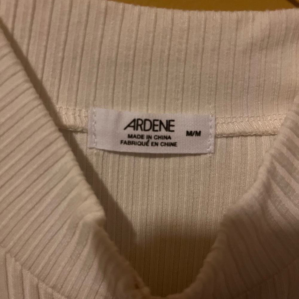 White Ribbed Cropped Shirt